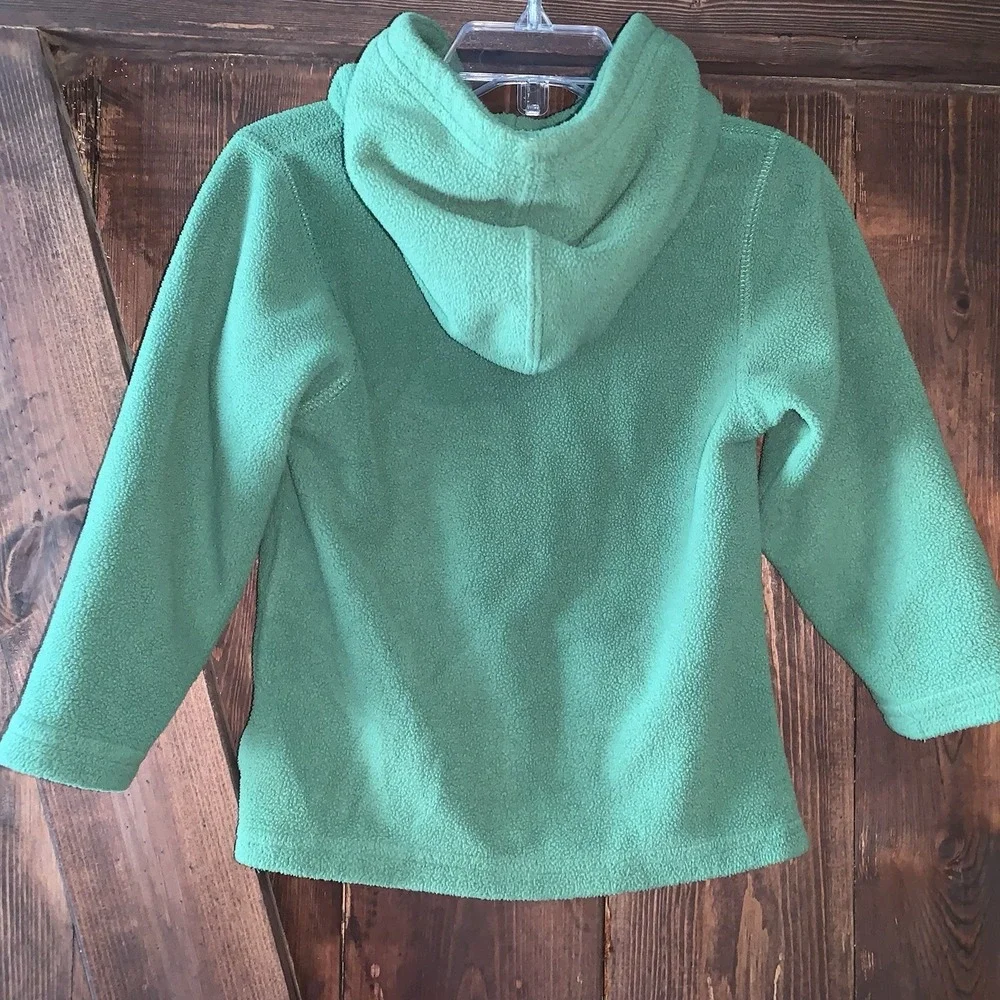 John Deere Hooded Jacket Coat Toddler 18m Green Full Zip Pockets Fleece Graphics